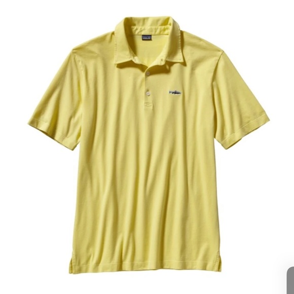 Patagonia Short Sleeve Men's Polo Trout Fitz Roy medium casual Preowned - Picture 9 of 9